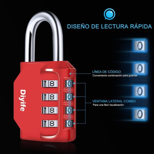 Candado De Combinación De 4 Dígitos Candado Impermeable Para Exteriores 5 Candado De Combinación De 4 Dígitos Candado Impermeable Para Exteriores 5