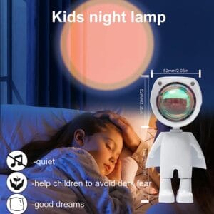 Lampara Luz Atardecer Naranja Sunset Astronauta Tiktok - vista 3