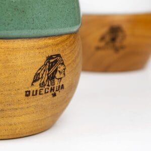 Mate Quechua Cerámica Y Madera Con Bombilla Acero Y Caja - vista 4
