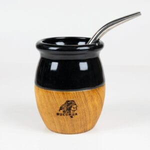 Mate Quechua Cerámica Y Madera Con Bombilla Acero Y Caja - vista 6