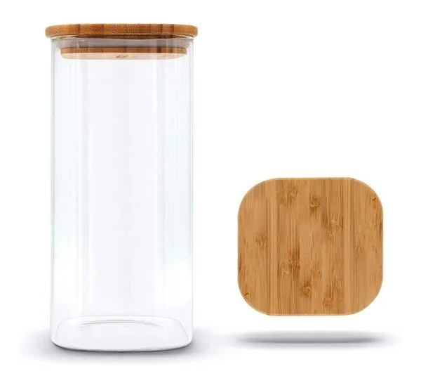 Frasco Hermetico de vidrio con tapa Tubo