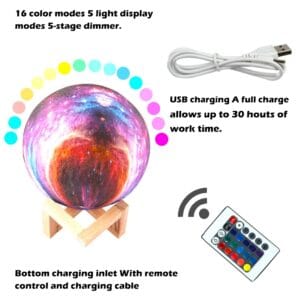 Lampara Led Planeta Con Base Usb - vista 5