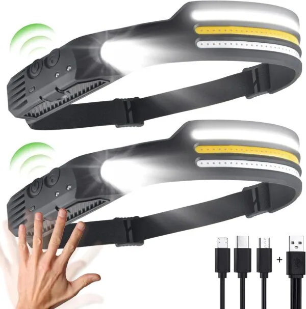 Linterna Frontal Cabeza Led Sensor De Movimiento Luz Vincha