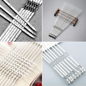 Palitos Set x12 Pinches De Brochette Parrilla Acero Inoxidable - vista 5
