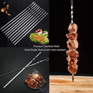 Palitos Set x12 Pinches De Brochette Parrilla Acero Inoxidable - vista 7