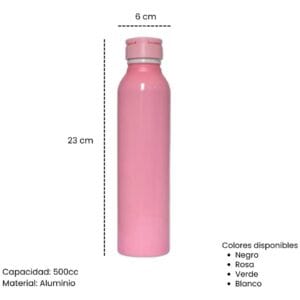 botella aluminio lisa 500cc