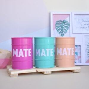 Yerbera Mate Barril Plastico Colores - vista 7