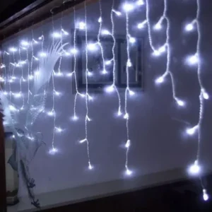 Guirnalda Cortina Led Lluvia Luces Frias 3mts Enchufe - vista 3