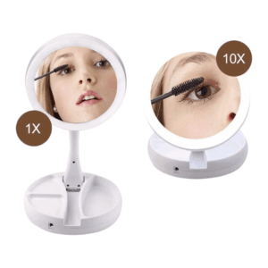 Espejo Maquillaje Led Redondo Con Luz de Led Plegable USB Pilas - vista 8