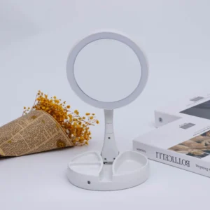 Espejo Maquillaje Led Redondo Con Luz de Led Plegable USB Pilas - vista 5