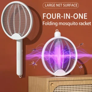 Raqueta Eléctrica Plegable Mata Mosquitos Recargable Con Luz - vista 4