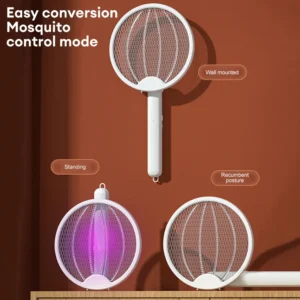 Raqueta Eléctrica Plegable Mata Mosquitos Recargable Con Luz - vista 12