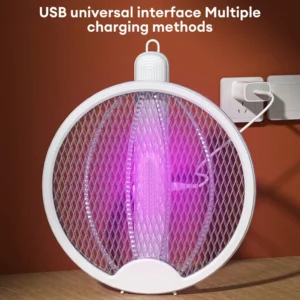 Raqueta Eléctrica Plegable Mata Mosquitos Recargable Con Luz - vista 11