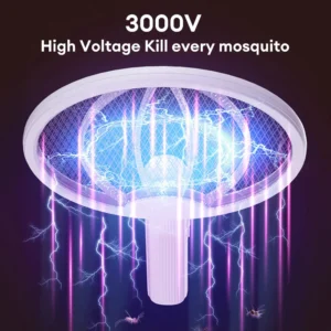 Raqueta Eléctrica Plegable Mata Mosquitos Recargable Con Luz - vista 7
