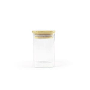 Frasco Hermetico Cuadrado Con Tapa De Madera 10x16cm - vista 5