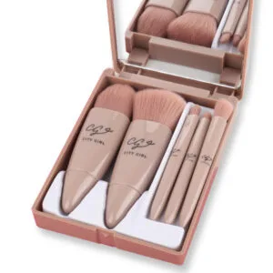 Set Mini Brochas 5PCS Con Estuche Rigido y Espejo City Girl ZY-8291