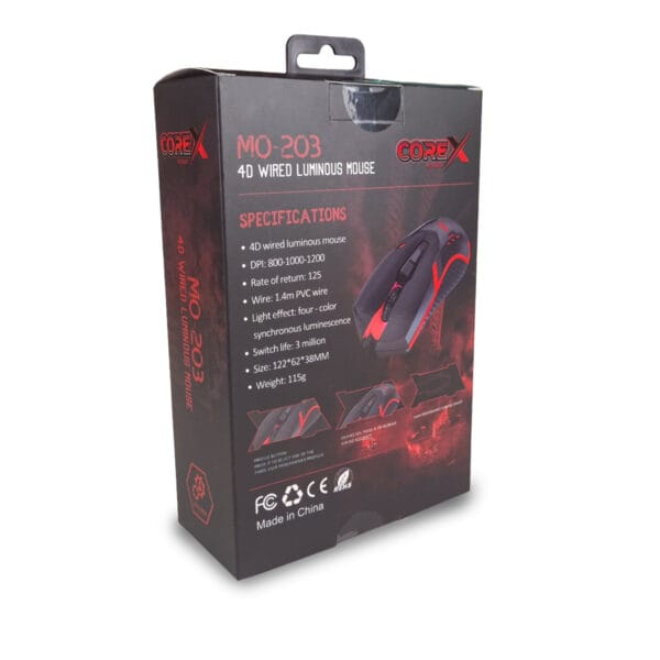 MOUSE GAMER 4 BOTONES EXCEL.PACKING MO-203 COREX 5 MOUSE GAMER 4 BOTONES EXCEL.PACKING MO-203 COREX 5