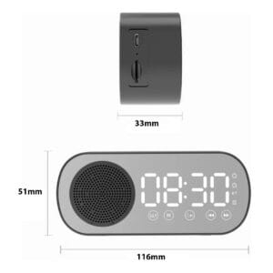 Mini Reloj Despertador Digital Parlante Radio Bluetooth Tarjeta Sd - vista 3