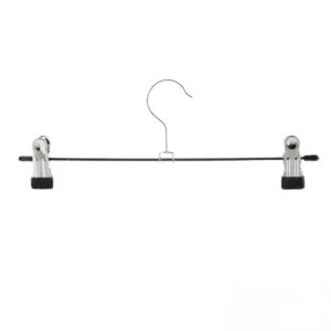 Percha Metálica Cromada con Broches Para Pantalones
