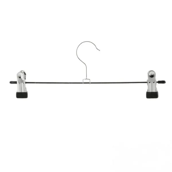 Percha Metálica Cromada con Broches Para Pantalones