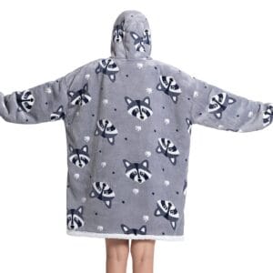 Pijama De Mujer Buzo Manta Corderito Oversize Mapache - vista 4
