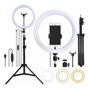 Aro De Luz Anillo Led Calido/Frio Selfie Profesional 12 Pulgadas 30 Cm TikTok Trípode Extensible 2M