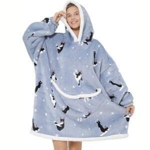 Pijama De Mujer Buzo Manta Corderito Oversize Perro Bulldog Frances - vista 3