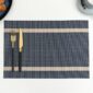 INDIVIDUAL CON RAYA DORADO PVC TEJIDO PACK 6PCS 2