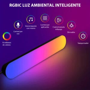 Barra De Luz Led RGB Control Remoto Y App Audioritmica Estroboscopica Fija - vista 6
