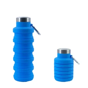 Botella De Agua Deportiva De Silicona Plegable Tapa Acero Inoxidable 500ml - vista 4