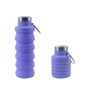Botella De Agua Deportiva De Silicona Plegable Tapa Acero Inoxidable 500ml - vista 8