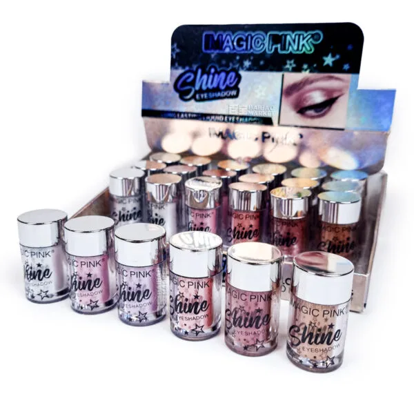 [MAYORISTA++] 24 Sombra Para Ojos Con Brillo Larga Duracion Shine Eyehadow Imagic Pink Caja