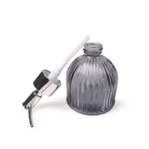 Dispenser Jabon Liquido Gris Con Rayas Finas De Vidrio 220ml - vista 2