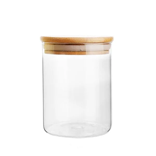 Frasco De Vidrio Con Tapa De Bambu 200ml