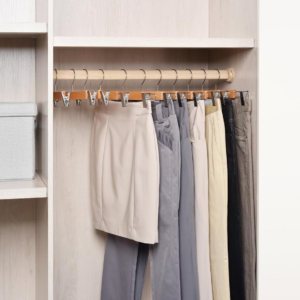 Percha De Madera Con Broches Antideslizantes Para Pollera Pantalon - vista 3
