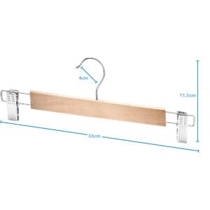 Percha De Madera Con Broches Antideslizantes Para Pollera Pantalon - vista 6