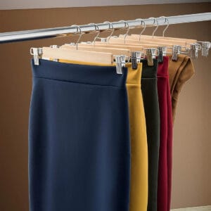Percha De Madera Con Broches Antideslizantes Para Pollera Pantalon - vista 4
