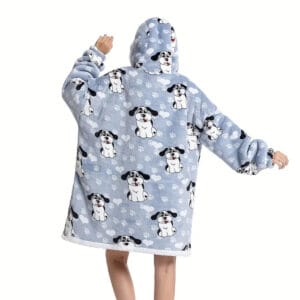 Pijama De Mujer Buzo Manta Corderito Oversize Perro Huellitas - vista 3