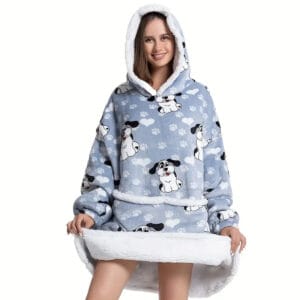 Pijama De Mujer Buzo Manta Corderito Oversize Perro Huellitas - vista 2