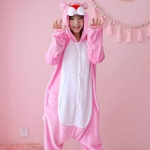 Pijama Niños Infantil Disfraz Con Capucha Y Botones Pantera Rosa - vista 3