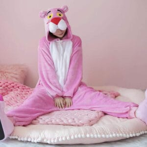 Pijama Niños Infantil Disfraz Con Capucha Y Botones Pantera Rosa - vista 4