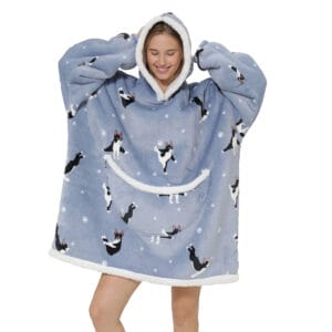 Pijama De Mujer Buzo Manta Corderito Oversize Perro Bulldog Frances - vista 4