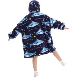 Pijama Buzo Infantil Con Capucha Manta Corderito Tiburones - vista 2