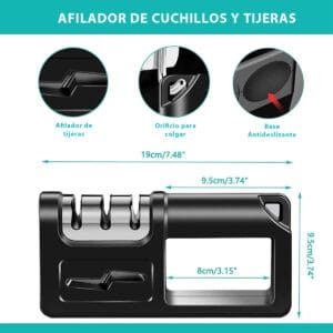 Afilador De Acero De Cuchillos y Tijeras Cocina 4 En 1 - vista 4