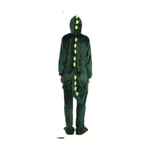 Pijama Adultos Disfraz Con Capucha Y Botones Dinosaurio Verde - vista 3
