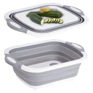 Tabla Escurridor Verduras Canasta Pileta Plegable Silicona 3 en 1