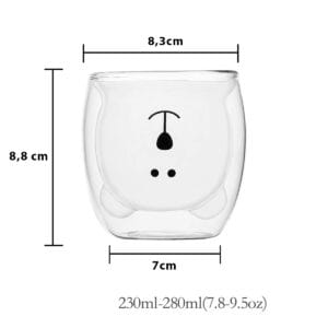 Taza Jarro Vaso De Oso de Vidrio con Aislamiento De Doble Pared Cafe Te Chocolate Leche x Unidad - vista 5