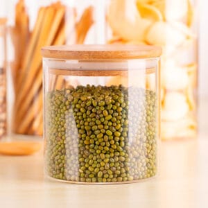 Frasco De Vidrio Con Tapa De Bambu Hermetico - vista 2