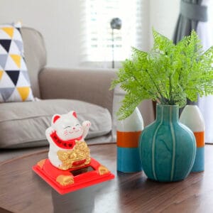 Gato De La Suerte Fortuna Solar Maneki Neko - vista 5