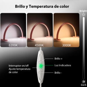 Lampara Media Luna Para Mesa Escritorio De Manicura Luz Led - vista 3